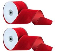 Christmas Ribbon - 2 Rolls 10 Yards Christmas Garland Winding Ribbons - Holiday Decor Trim for Wrapping Doors Window Mantelpieces Porches Stairs Tables Chairs Yard Office Home Party Planners