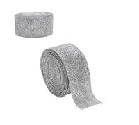 Christmas Ribbon 2m Gold Silver Champagne Polyester for DIY Bows, Gift Packing & Home Decoration(Color6)
