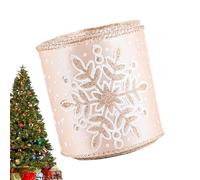 Christmas Ribbon - 7ft Ribbon | Fabric Ribbons - Luxury Champagne Decor | Elegant Craft Roll for a Sophisticated Finish for Bows, Wreaths, Garlands and Seasonal Decoration