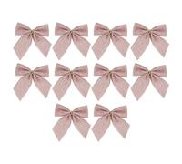 Christmas Ribbon Bows Ornaments 10 Pcs - Xmas Bows for Tree Decoration, Wreath Making & Present Wrapping (PK2, One Size)