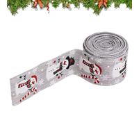 Christmas Ribbon | Snowman Christmas Fabric Ribbon - 5.46 Yard Burlap Garland Decorative String for Homecoming Hair Tree Balloon Party Flower