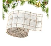 Christmas Ribbon - Webbing Strap | Craft Ribbon, Champagne Christmas Ribbons for Tree Decoration, Garland Flower Bouquet, Silk Satin, Wreath Flower Bouquet D