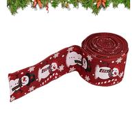 Christmas Ribbon Wired,Snowman Christmas Fabric Ribbon | 5.46 Yard Garland String Burlap for Balloon Flower Party Birthday Homecoming Hair