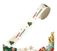Christmas Ribbon with Thread - 2 Metres Reusable Printed Festive Ribbon for Parties Christmas Tree Decorations - for Garland Decoration Entrance Door Wall Party Indoor Living Room G