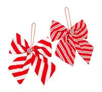 Christmas Ribbons for Wreaths, 2 Pieces 22.8 x 21 cm Decoration for Christmas Tree Topper - Winter Decoration for Indoor and Fence, Entrance Door Wardrobe Stairs Fence Garland