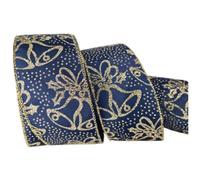 Christmas Ribbons Wired Edge Tree Decoration Home Winter Wreath Gift Bows Making (Christmas Bells, 5 Meter)