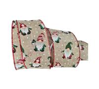Christmas Ribbons Wired Edge Tree Decoration Home Winter Wreath Gift Bows Making (Christmas Gonk, 10 Meter)