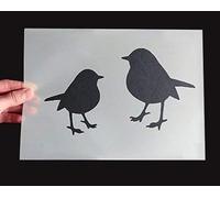 Christmas Robin Birds Craft & Decor Stencil. Festive Xmas Decorating Crafts. Snow Spray Window Display Stencils. (M/A4/15x25cm/See Images)