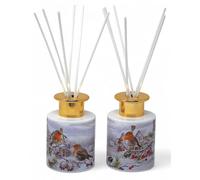 Christmas Robin Reed Diffuser with Winter Scene - Set of 2
