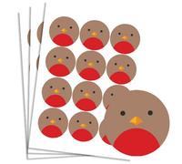 Christmas Robin Round Stickers 60mm - Sheet of 12
