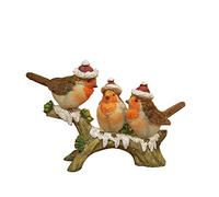 Christmas Robins Figurine / Statue Glitter Effect Room Decoration