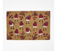 Christmas Robins Non-Slip Coir Doormat, 40 x 60 cm