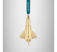 Christmas Rocketship Golden Ornament