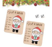 Christmas Roll A Reindeer Puzzle Game Rolls The Dice, Wooden Interactive Christmas Board Game, Interactive Xmas Puzzle Gift Idea, For Parties, Gifts, And Family Bonding (2PCS-A)