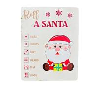 Christmas Roll A Santa Puzzle Game, Wooden Santa Claus Christmas Puzzles for Adults, Unique Shaped Holiday Wood Jigsaw Puzzle