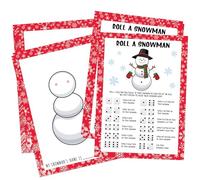 Christmas Roll A Snowman Dice Game, 25 Pcs Christmas Party Games Cards, Christmas Party Decorations, Xmas Gifts, Christmas Games for School Classroom Family Activities Christmas Party Favors, 01