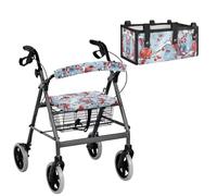 Christmas Rollator Walker Seat Covers for Seniors Soft Seat and Backrest Covers Seat Oragnizer Bag Cardinal Bird Rollator Walker Accessories Decor Seat Cover