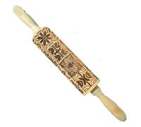 Christmas Rolling Pins Rock Snowflake Elk Wooden Rolling Embossing Baking Cookies Biscuit Fondant Cake Patterned Roller 35 * 5cm Wooden Embossing Rolling Pin(Color 2)