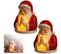 Christmas Room Decor Lamp Santa Praying Night Light Ornament Up Resin Sculpture Gift for Boys, Girls, Baby, Children - Kids