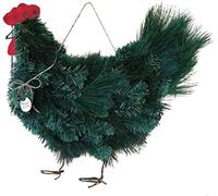 Christmas Rooster Chicken Wreaths for Front Door Artificial Green Wreath Garland Swag Rooster Hanging Pendant Winter Christmas Wreaths Garland Decoration Hangs for All Seasons