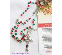 Christmas Rosary Beads & Mysteries of the Rosary Leaflet Set Holy Family & 3 Kings Christmas Star