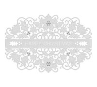 Christmas Rose and Happy Christmas Plaque Sweet Dixie Die, Silver