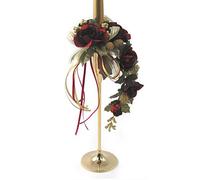 Christmas Rose Candle Ring with 22cm Trailer Burgundy Suitable for 1" Dinner Candle