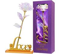 Christmas Rose Gifts for Women Galaxy Colorful Rose Birthday Gifts for Women 24K Golden Foil Plated Rose Presents for Mum Crystal Flowers Gifts for Mum Her Girlfriend Nan Wife Anniversary Valentines
