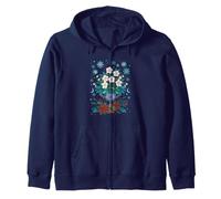Christmas Rose Mystical Whimsigoth Art Episodic Drawing Zip Hoodie