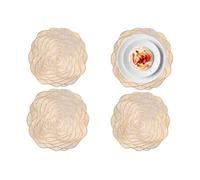 Christmas Rose Table Mat PlaceMat Sets for Party Decorations Weddings Holidays 4 PCS Sets, 6 PCS (4, Gold)