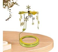 Christmas Rotary Candle Holder - Rotating Tea Light Holder - Rotary Candle Gold Christmas Spinner Stainless Steel Snowflake Tealight for Holiday Birthday Decorations