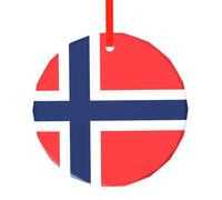 Christmas Round Glass Pendant, Christmas Tree Decoration for Party Decoration and Xmas Day - Norwegian Flag
