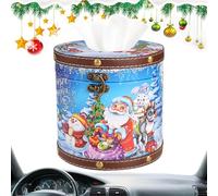 Christmas Round Tissue Box, Christmas Tissue Box Storage Box, Christmas Round Tissue Box Decoration For Dining Table, Living Room, Coffee Table Desktop