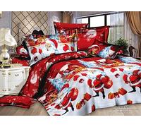Christmas Royal Santa Claus Merry Xmas Kitty Duvet Quilt Cover & Pillowcase Bedding Set Multi-Colour Snowman Presents Set Ultra Soft Easy Care, Modern Design (Single, Father X-Mas)