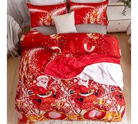 Christmas Royal Santa Claus Merry Xmas Kitty Duvet Quilt Cover & Pillowcase Bedding Set Multi-Colour Snowman Presents Set Ultra Soft Easy Care, Modern Design (King, Royal Santa)