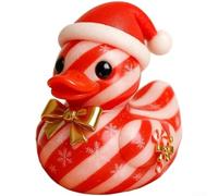 Christmas Rubber Duck Decorations Holiday Duckies Set for Table Centerpieces, Party & Seasonal Decor - Festive Rubber Duck Ornament, Collectible Christmas(Cane sugar duck)