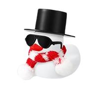 Christmas Rubber Duck, Holiday Squeaky Toy, Cute Floating Duck Figurine, Festive Sunglasses & Scarf Hat, Car Dashboard Decoration, Bath GiftDuck for Kids Adults Home Decor, White