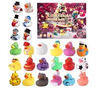 Christmas Rubber Ducks - 24 Days Countdown Christmas Ducks Rubber Ducks for Bath Toys Stockings for Boys and Girls Travel and Home Play Time Party Favors