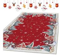 Christmas Rug - Christmas Floor Rug - Home Textile with Christmas Tree Easy to Clean and Allows Effortless Placement in Bedroom - Dormitory Student Apartment