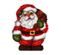 Christmas Rug Making Kits/DIY Christmas Latch Hook Kits-Pre Printed Pattern Embroidery Kits/Cross Stitch Sofa Cushion Cover Tool fit for Kids and Adults Beginner Home Decor,52x38 cm (Christmas C)