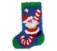 Christmas Rug Making Kits/DIY Christmas Latch Hook Kits-Pre Printed Pattern Embroidery Kits/Cross Stitch Sofa Cushion Cover Tool fit for Beginner and Adults Beginner Home Decor,52x38 cm (Christmas H)