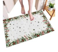 Christmas Rug - Washable Floor Mats For Christmas | Christmas Flooring | Christmas Themed Carpet, Seasonal Gathering Ornaments, Home Textile, Winter Holiday Decoration For Summer