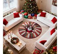 Christmas Rugs | 3D Optical Christmas Mat,Decorative Rug with Depth Pattern - for Indoor Winter Holiday Party Living Room Bedroom Entryway Entrance Farmhouse Kitchen