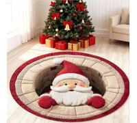 Christmas Rugs Won'T Deform Easily When Stepped On 3d Christmas Rugs Optical Illusion Round Non-Slip Dotted Plastic 3d Vortex Illusion Rug Suitable For Front Doors,Bedrooms,Living Rooms,F-180cm