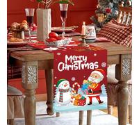 Christmas Runner for Table, Merry Christmas Decorations Table Runners with Santa Claus Snowman, Christmas Table Runner for Xmas Kitchen Dining Table Decoration for Coffee Table Banquet Decor