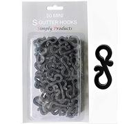 Christmas S Mini Gutter Hooks Weatherproof Plastic for Hanging String Lights/Rope Lights Gutter Clips (Black Pack of 50)