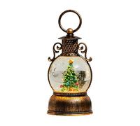 Christmas S-now Lan-tern, Vintage Holiday Charm, 8.2x8.2x19cm, Santa Lighted Snow Globes Lantern, Christmas Tree Snow Globe Lantern, Warm Lighted Glow, For Mantels Or Dining Tables