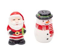 Christmas Salt & Pepper Pots | Santa & Snowman Novelty Cruet Set | Hand-Painted Ceramic Festive Shakers | Fun Table Decoration for Christmas Dinners, Parties & Gifts