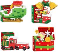 Christmas Santa Building Blocks Set, 4/6/12 Pack Santa Claus Design Building Kit, 2025 New Christmas Theme Ornaments, DIY Stocking Stuffers Christmas Tree, Xmas Birthday Gifts, Party Favors (4 Set D)