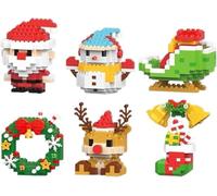 Christmas Santa Building Blocks Set, 4/6/12 Pack Santa Claus Design Building Kit, 2025 New Christmas Theme Ornaments, DIY Stocking Stuffers Christmas Tree, Xmas Birthday Gifts, Party Favors (6 Set A)